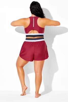 Plus Size Dark Red Mid...