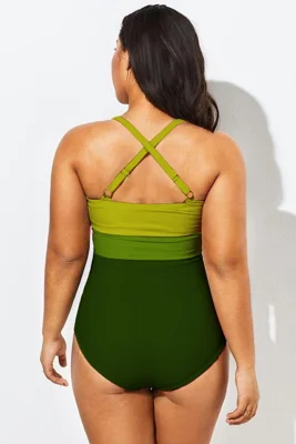 Plus Size Yellow Green...