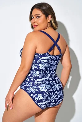 Blue And White Floral Print...